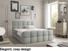 MEBLINI Boxspringbett VALENTO 120x200 cm mit Bettkasten – H3/Grau Boucle Polsterbett - Doppelbett mit Topper & Bonellfederkern-Matratze Bild 2