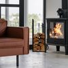 Relaxdays Schwarzes Kaminholzregal aus Metall Bild 3