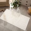 Vimoda Teppich Wellenmuster, modernerer Design, dicht & weich, Rund, Höhe: 11 mm, Uni, Läufer Creme, 3D Effekt, Wohnzimmer, Schlafzimmer Bild 2