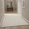 Vimoda Teppich Wellenmuster, modernerer Design, dicht & weich, Rund, Höhe: 11 mm, Uni, Läufer Creme, 3D Effekt, Wohnzimmer, Schlafzimmer Bild 3