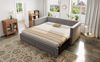 Merax Einzelbett Polsterbett 90 x 190cm/180 x 190cm Schlafsofa mit Ausziehbett, Tagesbett Daybett mit 2 Schubladen, Sofabett mit Lattenrost, Veloursstoff, grau Bild 5