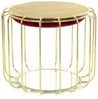 Beistelltisch / Pouf Comfortable 110 Rot / Gold Bild 3