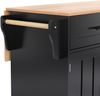 Sideboard 129x71x91,5 cm mit Klapptischplatte, 2 Schubladen und Rollen, Schwarz/Natur Bild 5