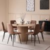 GrandCA HOME Esstisch Moderner runder Esstisch aus Holz (MDF) (1-St), Geeignet für Küchen und Esszimmer, 120 × 76 cm Bild 2
