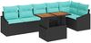 vidaXL Garten Essgruppe mit Kissen 7 pcs Schwarz und Teal 3349850 Bild 2