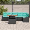 vidaXL Garten Essgruppe mit Kissen 7 pcs Schwarz und Teal 3349850 Bild 3