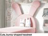 MEBLINI Kinderbett mit Bettkasten KANINCHEN 100x200 Links – H3/Rosa Samt Gepolstert Einzelbett mit Matratze - Polsterbett mit Stauraum - Bett mit Kopfteil – Stauraumbett Bild 4