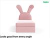 MEBLINI Kinderbett mit Bettkasten KANINCHEN 100x200 Links – H3/Rosa Samt Gepolstert Einzelbett mit Matratze - Polsterbett mit Stauraum - Bett mit Kopfteil – Stauraumbett Bild 5