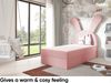 MEBLINI Kinderbett mit Bettkasten KANINCHEN 100x200 Links – H3/Rosa Samt Gepolstert Einzelbett mit Matratze - Polsterbett mit Stauraum - Bett mit Kopfteil – Stauraumbett Bild 3