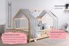 Ticaa Hausbett Kim mit Rausfallschutz aus Kiefer, Kinderbett 140x200, inkl. Tüll-Set, mit Rollrost Bild 4