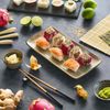 ZELLER 26514 Sushi-Set, 5-tlg, Steingut/Bambus, ca. 28 x 14 x 2,5 cm, Ø 7x4 cm Bild 4