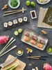 ZELLER 26514 Sushi-Set, 5-tlg, Steingut/Bambus, ca. 28 x 14 x 2,5 cm, Ø 7x4 cm Bild 5