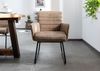 Stuhl Echtleder 62x62x84 beige IRON LABEL #05 Bild 3
