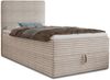 Boxspringbett Mollo Mini mit Bettkasten und Matratzentopper - Einzelbett mit Bonell-Matratze und Topper, Polsterbett in weichem Cordstoff, Bett, Schlafzimmer (Beige (Tilia 03), 80 x 200 cm) Bild 2
