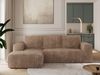 Ecksofa mit Schlaffunktion, Bettkasten und losen Kissen für das Wohnzimmer - TRENTINO - Braun Cord - links Bild 3