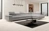 Designer Sofa Maxi mit Schlaf - und Klappfunktion Hellgrau Samt Rechts Bild 2
