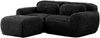 Ecksofa aus Plüsch mit modularem Design, schwarz Bild 5