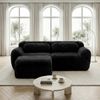 Ecksofa aus Plüsch mit modularem Design, schwarz Bild 3