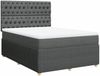 vidaXL Boxspringbett mit Matratze Dunkelgrau 160x200 cm Stoff 3294415 Bild 3