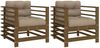vidaXL Gartenstühle mit Kissen 2 Stk. Honigbraun Massivholz Kiefer 825677 Bild 2