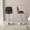 Barhocker LOSAN - Kunstleder Walnuss/schwarz 50x50x94 cm Schwarz Dunkelbraun Silber | Barstuhl Höhenverstellbar Mit Lehne Drehbar Tresenhocker Bild 4