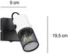 LED Wandstrahler mit Schalter, Schwarz mit Holz Weiß & Gitterschirm, Breite 9cm Bild 4