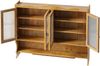 Sideboard aus Massivholz und Glas, 4 Türen, Hakenleiste, herausnehmbare Böden,vielseitiger Organizer,Naturfarbe Bild 5
