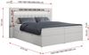 Boxspringbett - Doppelbett mit Multipocket-Matratze und LED - GOLD-6 - 120x200cm - Weiß Kunstleder - H3 Bild 5