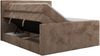 Boxspringbett mit zwei Multipocket-Matratzen und Topper, Doppelbett aus Cordstoff, zwei Bettkästen - TILIANO KING DUO - 160 x 200 cm - Braun Cord - H4 Bild 5