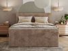 Boxspringbett mit zwei Multipocket-Matratzen und Topper, Doppelbett aus Cordstoff, zwei Bettkästen - TILIANO KING DUO - 160 x 200 cm - Braun Cord - H4 Bild 4