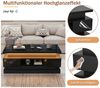 REDOM Couchtisch Höhenverstellbarer Tisch mit LED & verstecktem Stauraum (Sofatisch, kaffeetisch, Wohnzimmertisch, 1-St, 100x50x40 cm, Hochglanz, mit 2 Schubladen & USB-Anschluss), Multifunktional als Couchtisch, Beistell- oder Sofatisch nutzbar Bild 3