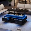 REDOM Couchtisch Höhenverstellbarer Tisch mit LED & verstecktem Stauraum (Sofatisch, kaffeetisch, Wohnzimmertisch, 1-St, 100x50x40 cm, Hochglanz, mit 2 Schubladen & USB-Anschluss), Multifunktional als Couchtisch, Beistell- oder Sofatisch nutzbar Bild 5