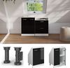 Küchenschrank für Dachschrägen R-Line Schwarz Hochglanz 60 cm mit 2 Türen Vicco Bild 5