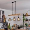 hofstein Pendelleuchte »Torano« Hängelampe aus Metall/Holz in Schwarz/Natur, ohne Leuchtmittel, 3xE27, höhenverstellbare in Gitter-Optik Bild 3