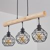 hofstein Pendelleuchte »Torano« Hängelampe aus Metall/Holz in Schwarz/Natur, ohne Leuchtmittel, 3xE27, höhenverstellbare in Gitter-Optik Bild 5