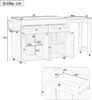 Kücheninsel, Auf Rollen mit ausziehbarem Essbereich, Arbeitsplatte und Schubladen, Mobile Kücheninsel freistehend, Ideal für Küche und Esszimmer, MDF + Metall, Grau + Natur Bild 4