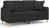 vidaXL 2-Sitzer-Sofa mit Zierkissen Schwarz 140 cm Stoff 3200913 Bild 2
