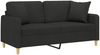 vidaXL 2-Sitzer-Sofa mit Zierkissen Schwarz 140 cm Stoff 3200913 Bild 3