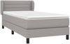 vidaXL Polsterbett mit Matratze Stoff Hellgrau 90x200 cm Bild 3