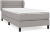 vidaXL Polsterbett mit Matratze Stoff Hellgrau 90x200 cm Bild 2