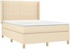 vidaXL Boxspringbett mit Matratze & LED Creme 140x200 cm Stoff, Härtegrad: H2 [3139042] Bild 4