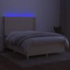 vidaXL Boxspringbett mit Matratze & LED Creme 140x200 cm Stoff, Härtegrad: H2 [3139042] Bild 3