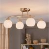 Lindby Deckenleuchten Svean, Glas Alu IP20, 4 x 40 W Bild 2