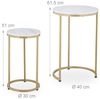 Relaxdays Satztisch 2er Set Marmoroptik & Metall Bild 4