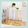 Relaxdays Satztisch 2er Set Marmoroptik & Metall Bild 2