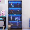 Merax 170 cm LED Vitrine, Glas Sammlungsvitrine Transparent, 4 Ebenen Stauraum, App-gesteuertes LED-Licht, Push-to-Open Türen, Vitrine für Figuren & Modelle, Schwarz Bild 5