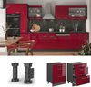 Küchenunterschrank R-Line Rot Hochglanz 60 cm mit Schubladen, AP Eiche Vicco Bild 2