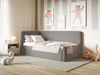 Selsey Fanko –Jugendbett 90x200 cm mit Kopfteil links, Plüsch, Taupe Bild 3
