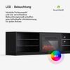 blumfeldt Lowboard Perth Medium Lowboard 160 fireplace, Fernsehschrank Schwarz TV-Schrank 3 Schubladen 160 x 30 x 40 cm(BxHxT) Bild 3