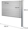 WPC-Sichtschutz Sarthe, Zaun Windschutz, Alu-Pfosten zum Einbetonieren ~ Erweiterungselement, 185cm braun Bild 3